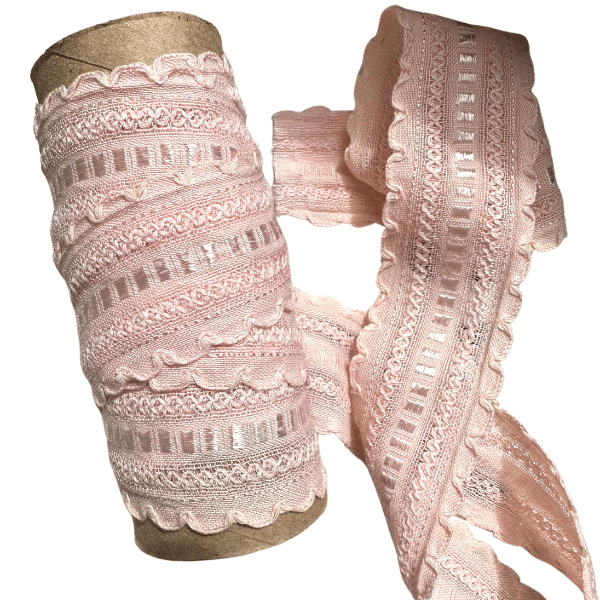 Pale Pink Ruffle Edge Vintage Ribbon