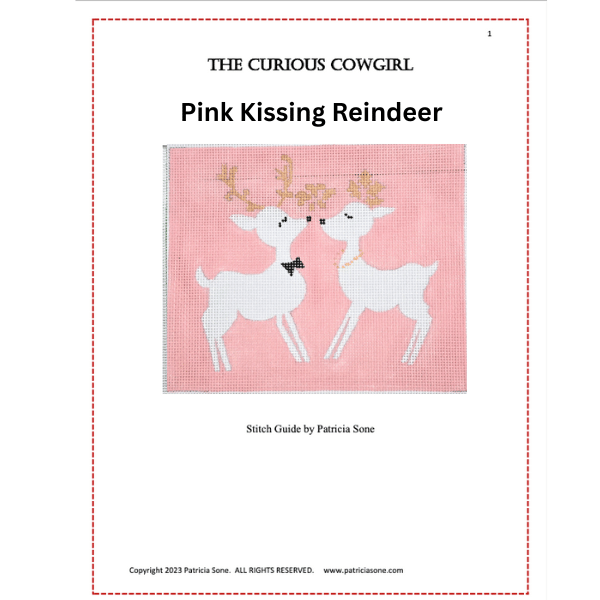 Pink Kissing Reindeer Stitch Guide by Patricia Sone