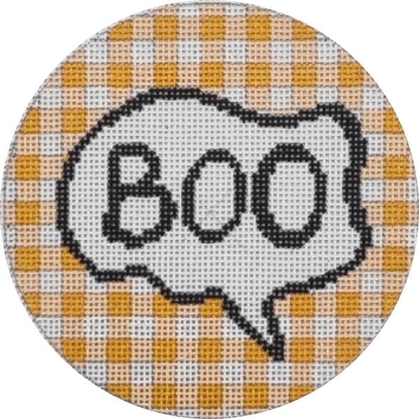 Boo on Orange Gingham