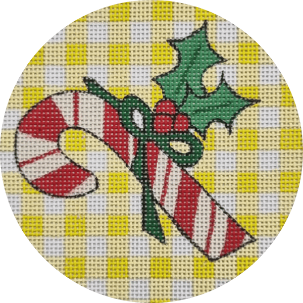 Yellow Gingham Candy Cane