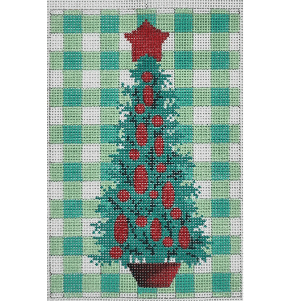 Green Gingham Christmas Tree