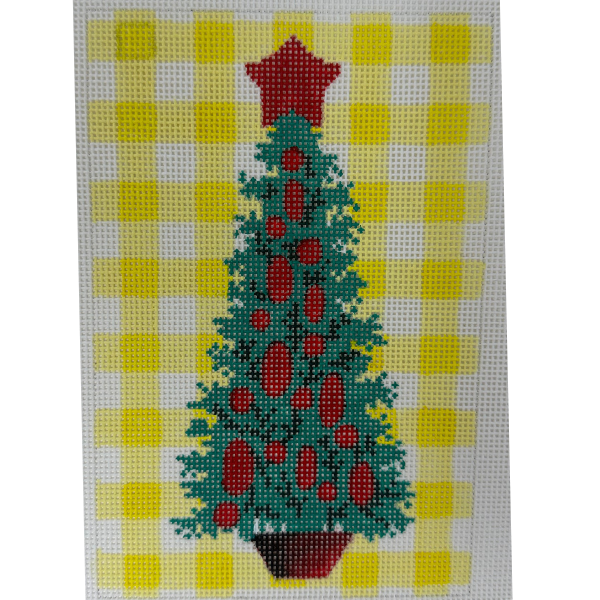 Yellow Gingham Christmas Tree