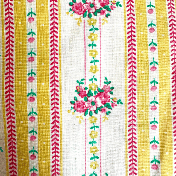 SWATCH Yellow and Pink Roses French Ticking