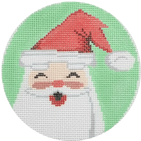 Turquoise Mid-Century Santa Canvas