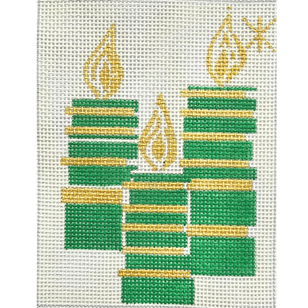 Green and Gold Mid-Century Candles