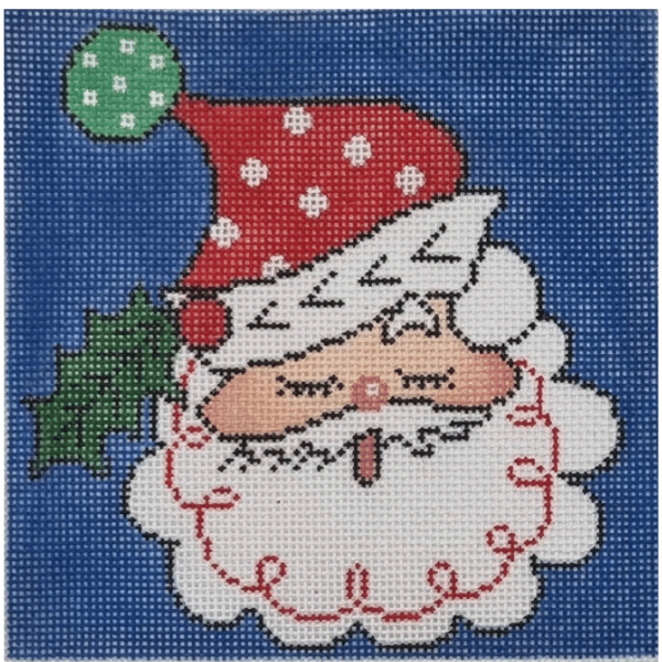 Sleepy Polka Dot Santa Canvas