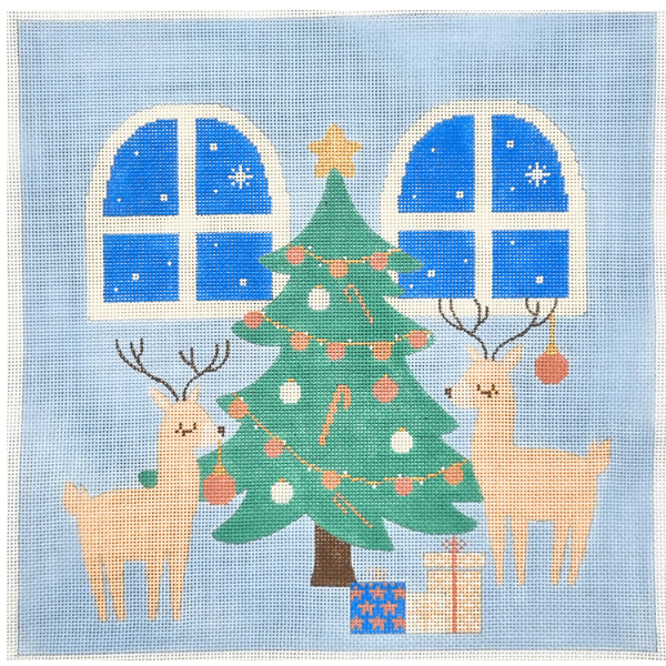 Topaz Blue Decorating Reindeer