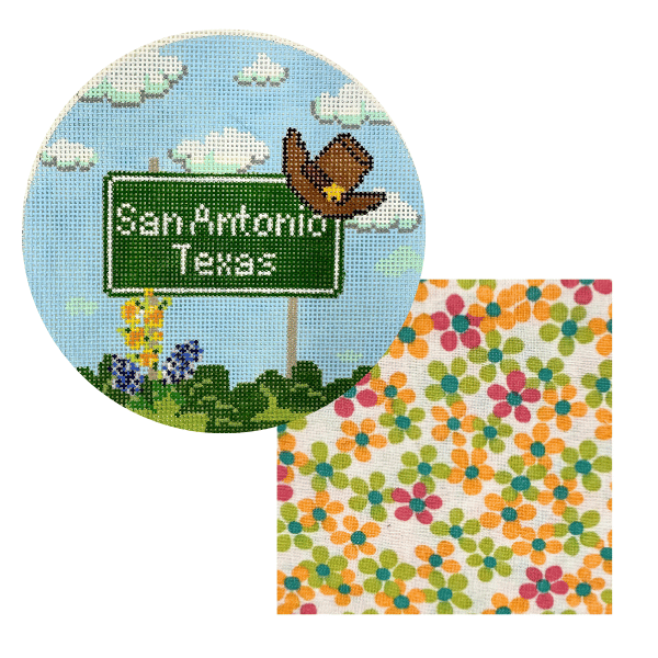 Bundle: San Antonio Highway Sign + Vintage Finishing Textile