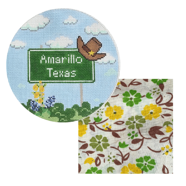 Bundle: Amarillo Highway Sign + Vintage Finishing Textile
