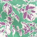 SWATCH Emerald Green With Large Purple Flowers