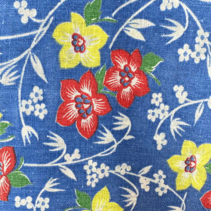 SWATCH Red and Yellow Flowers on Blue