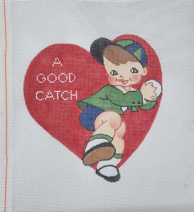 Baseball in Love Vintage Valentine Canvas