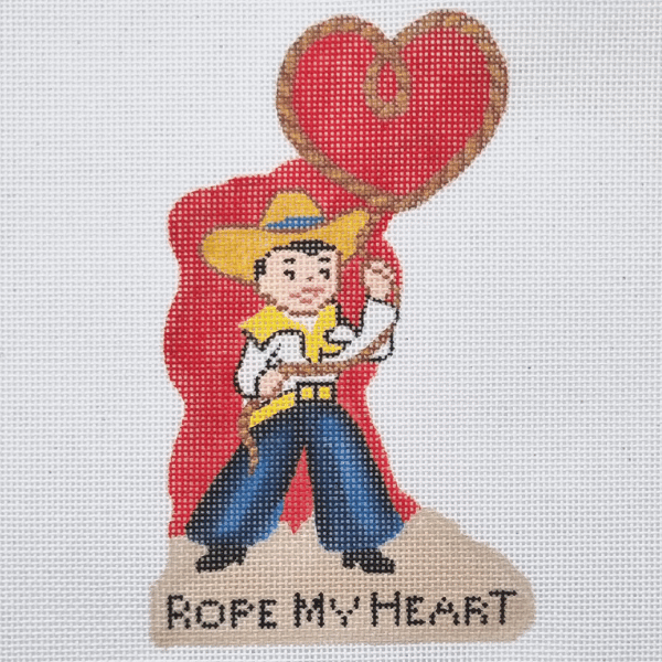 Cowboy in Love Vintage Valentine Canvas