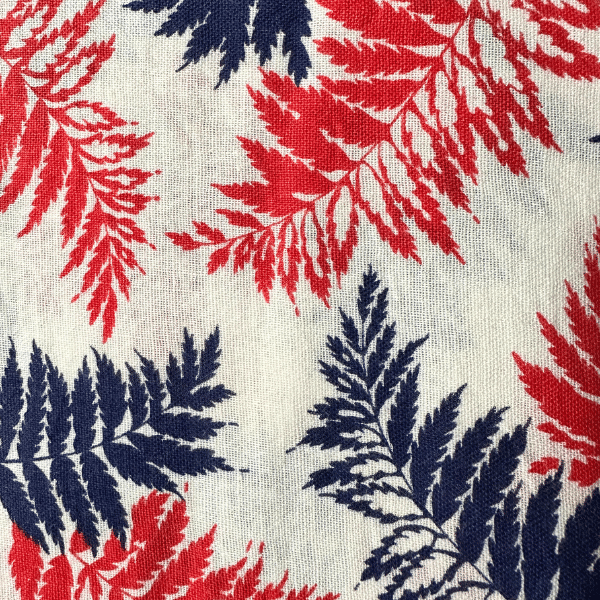 SWATCH  Red and Navy Ferns
