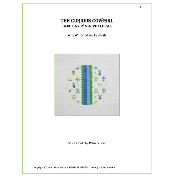 Blue Candy Stripe Stitch Guide by Patricia Sone