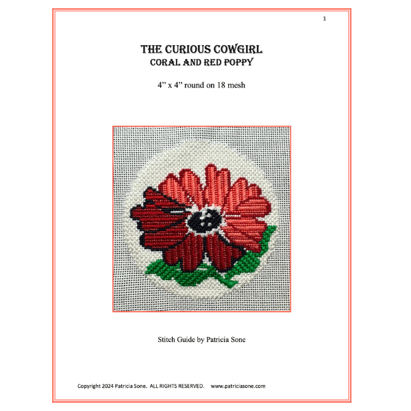 Coral and Red Poppy Stitch Guide by Patricia Sone