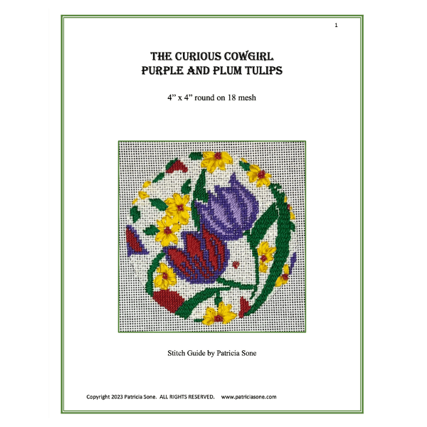 Purple and Plum Tulips Stitch Guide by Patricia Sone