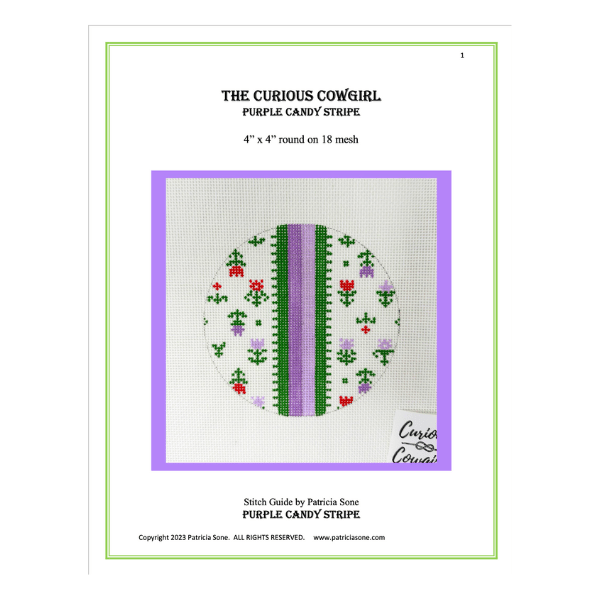 Purple Candy Stripe Stitch Guide by Patricia Sone