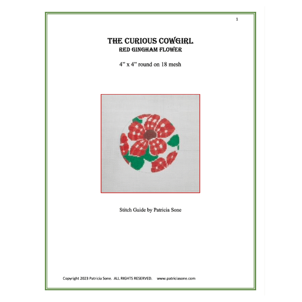 Red Gingham Flower Stitch Guide by Patricia Sone