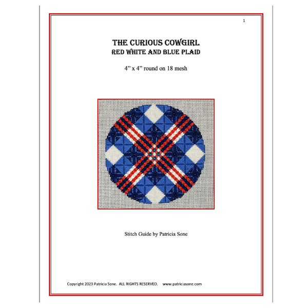 Red White and Blue Plaid Stitch Guide by Patricia Sone