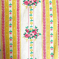 SWATCH Yellow and Pink Roses French Ticking