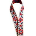 Red Flowers Red Hearts Embroidered Vintage Ribbon