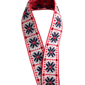 Blue Flower Red Border Embroidered Vintage Ribbon