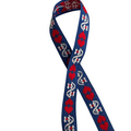 Double Red Hearts Embroidered Vintage Ribbon