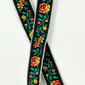 Black Vintage Ribbon with Orange Roses