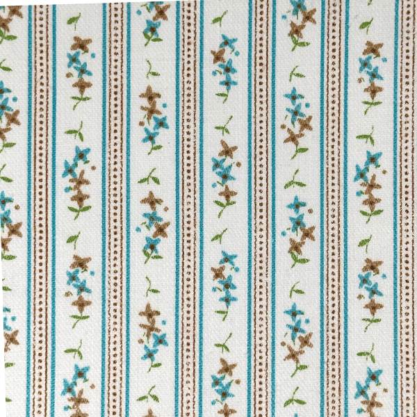 Chocolate and Turquoise Ticking