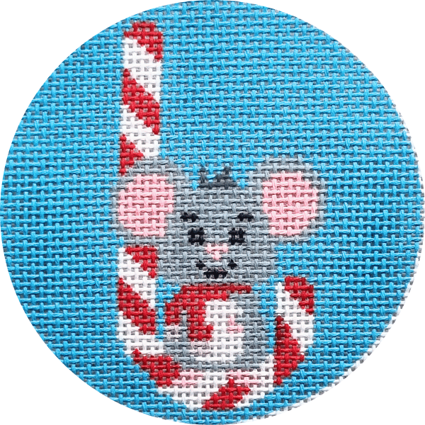 Candy Cane Mouse Needlepoint Canvas