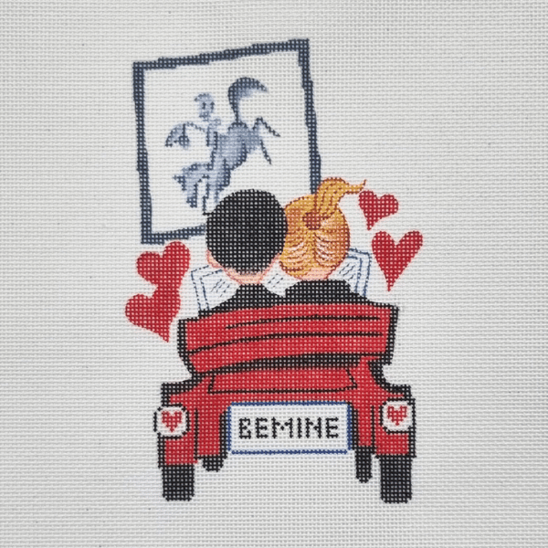 Drive In Love Vintage Valentine Canvas