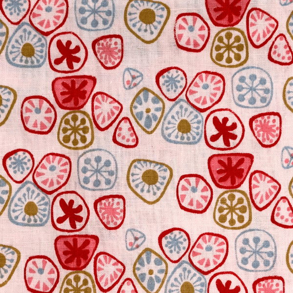 Pink and Red MOD Vintage Textile