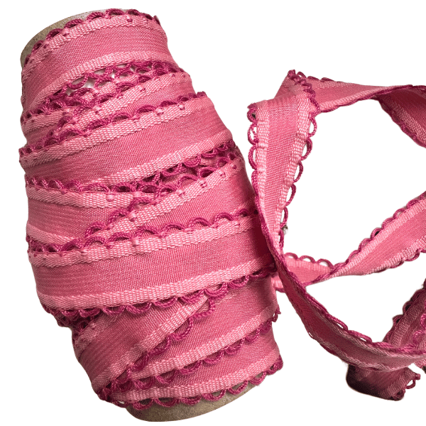 Vibrant Rosy Pink Vintage Ribbon
