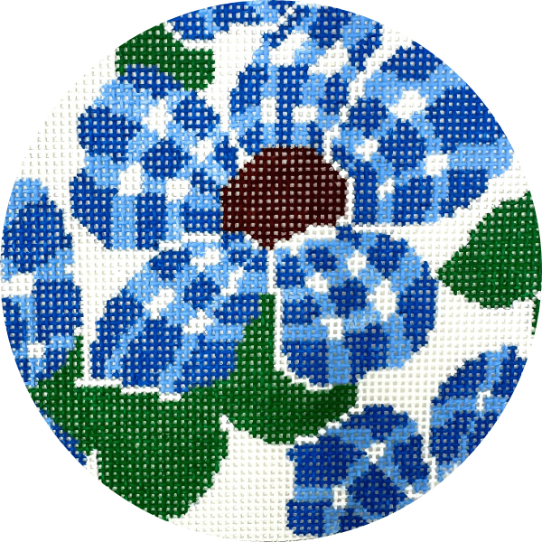 Blue Gingham Flower