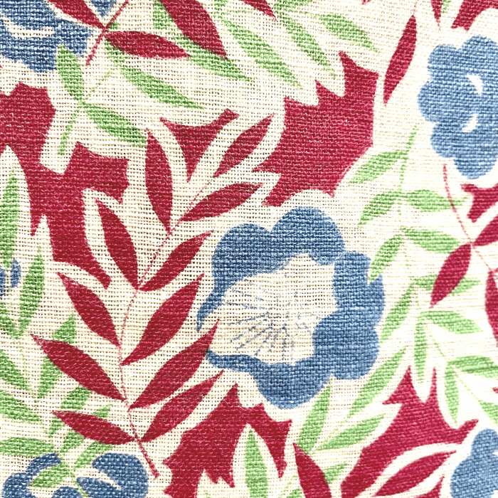 SWATCH Blue Flowers with Maroon Ferns