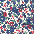 SWATCH Blue and Red Flowers with Red Ferns