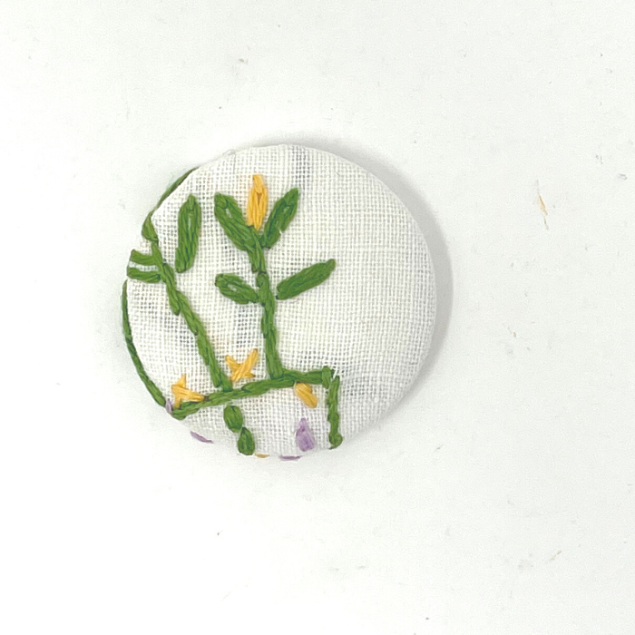 Green Vines Embroidered Needle Minders