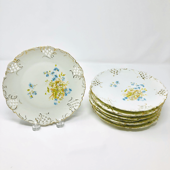 Floral Fretwork China Plates