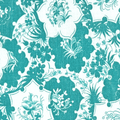 SWATCH Turquoise and White Hibiscus